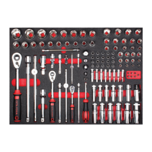 ชุดลูกบ๊อกซ์ 6 เหลี่ยม 1/2"+1/4"+3/8" 115 ชิ้น Cetaform-C99-E115H2